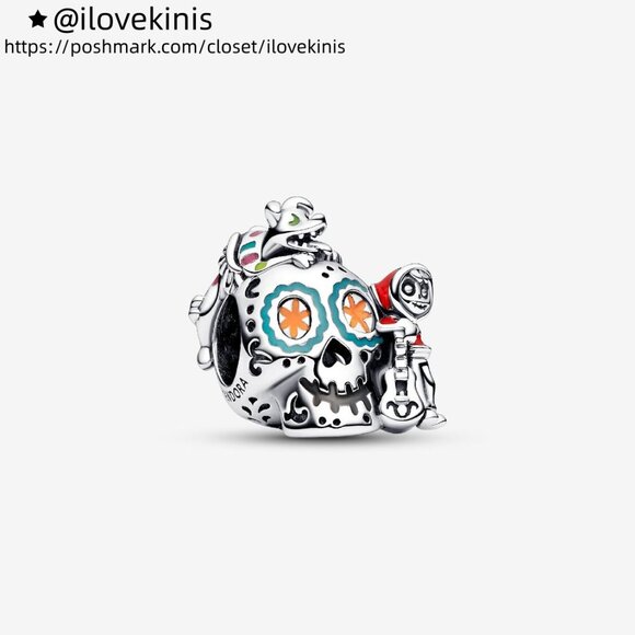 Pandora Disney Pixar Coco Miguel & Dante Skull Glow-in-the-dark Charm - Picture 1 of 5